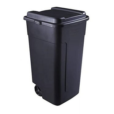 50 gal Roughneck Wheeled Plastic Garage Trash Can, Black