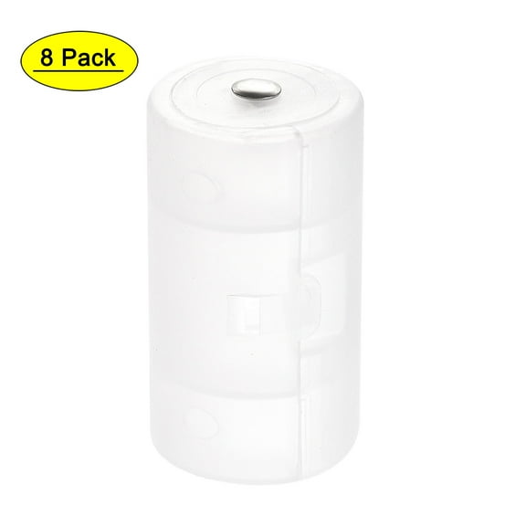 Uxcell AA to D Size Battery Adapter Battery Converter Holder Metal Contacts Clear 8 Pack