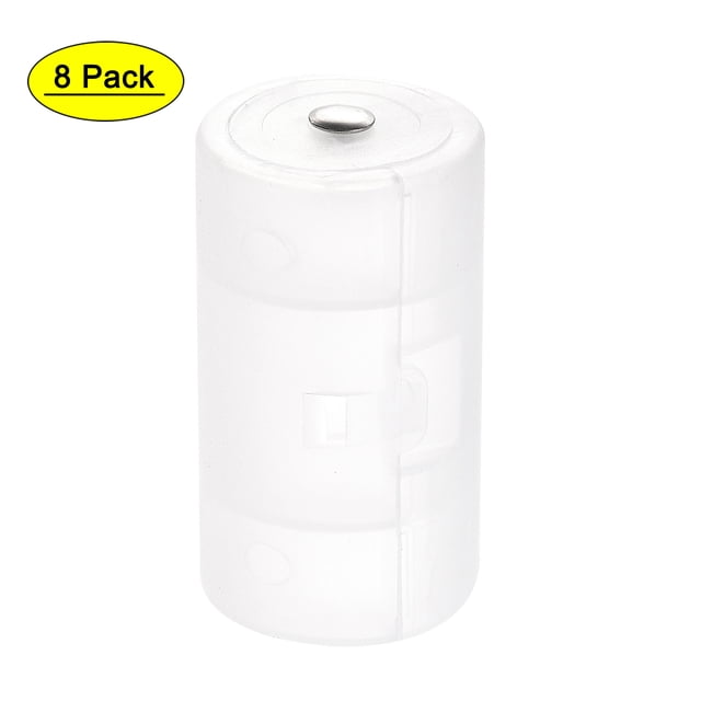 Uxcell AA to D Size Battery Adapter Battery Converter Holder Metal Contacts Clear 8 Pack