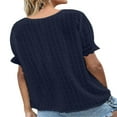 thumbnail image 2 of Hauts d'Été en Dentelle pour Femmes Manches Courtes Col en V Blouses à Pois Suisses, 2 of 3