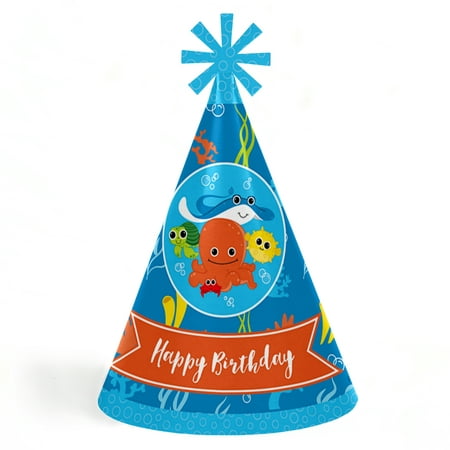 Under The Sea Critters Cone Happy Birthday Party Hats 