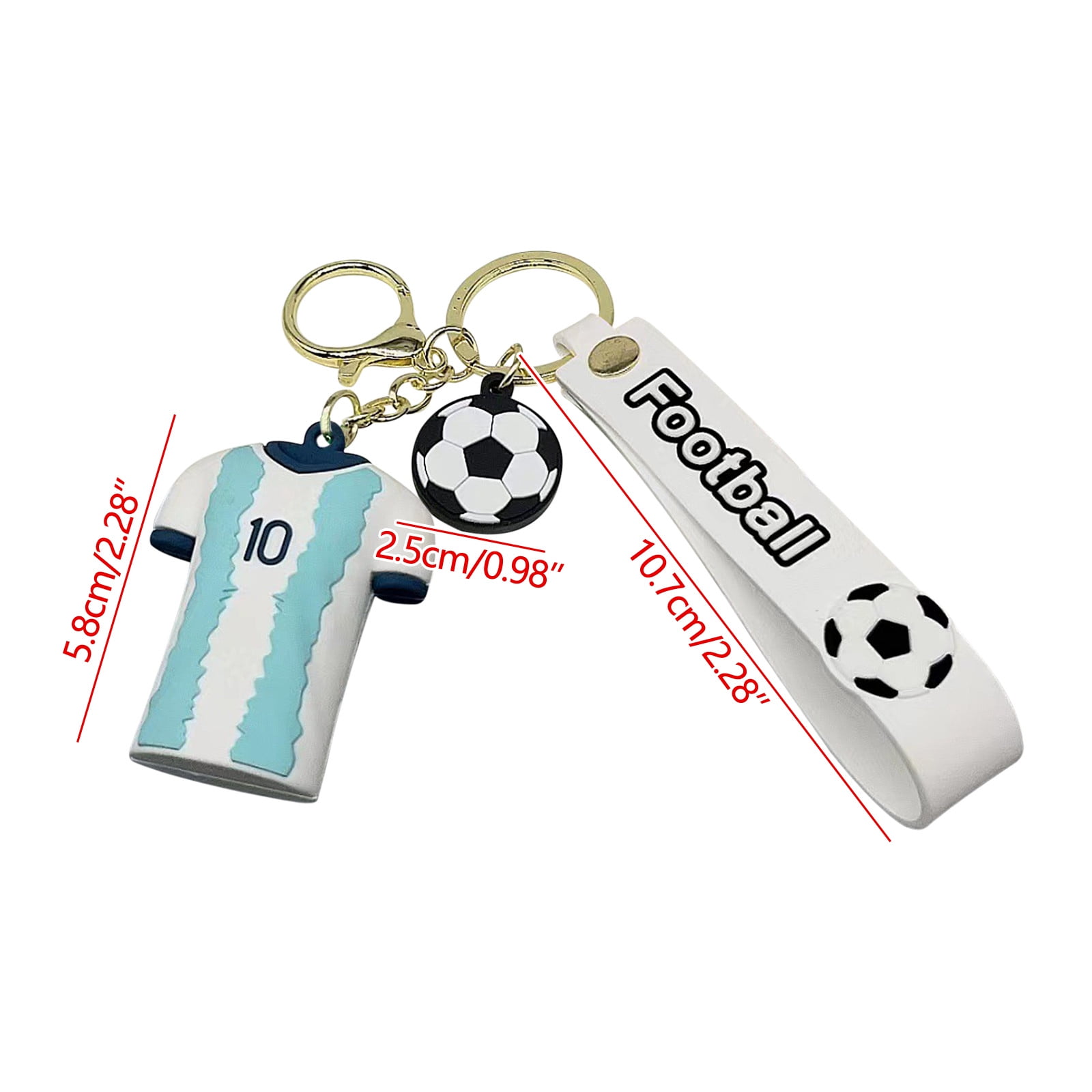 XMMSWDLA Birthday Decorations World Cup Soccer Uniform Keychain 3d Glue