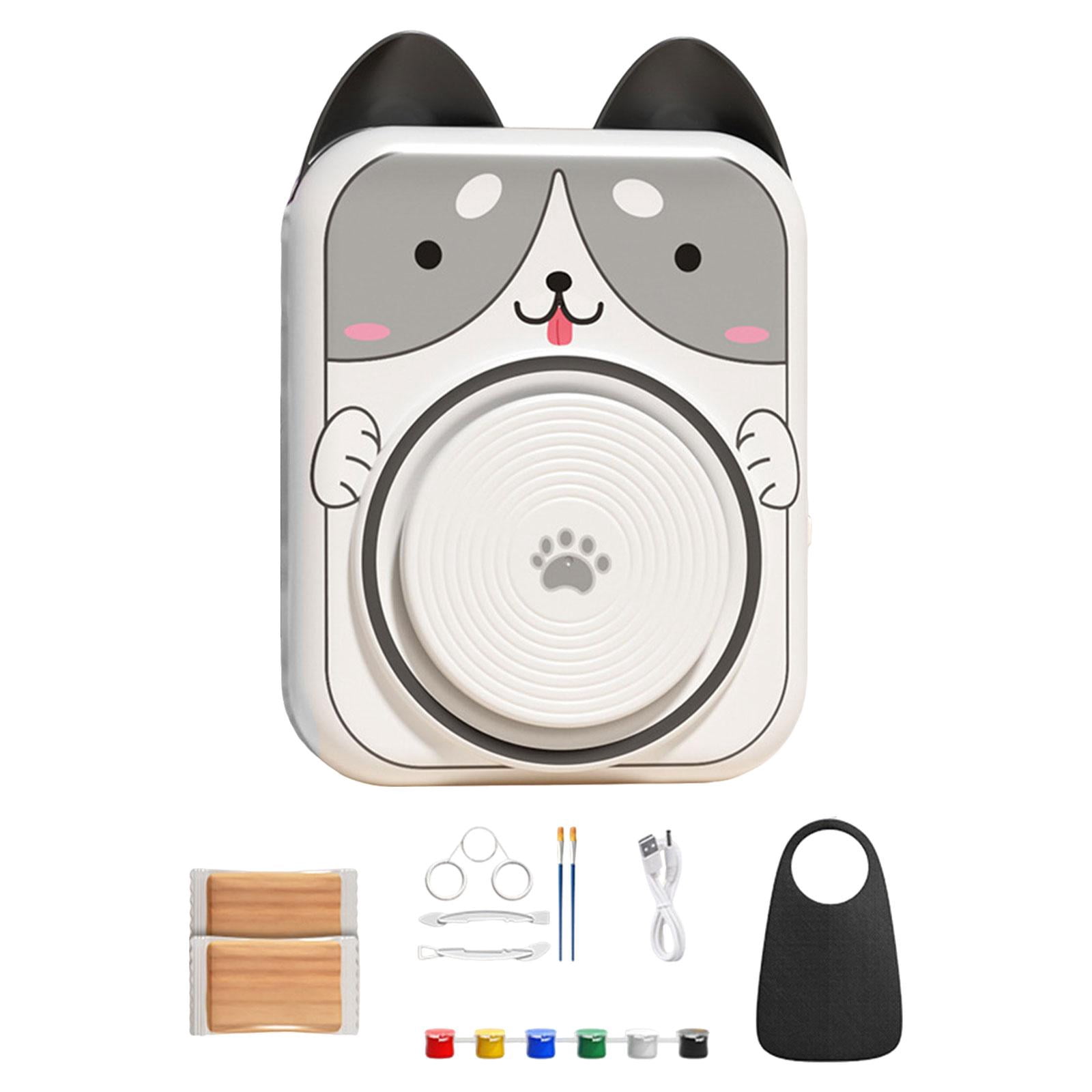 FVDPWYE Kids Pottery Wheel DIY Clay Crafts Toys Hands on Practice Air Drying Lightweight Dog Shaped