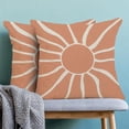 thumbnail image 2 of Summer Outdoor Pillow Covers 18x18 Inch 2 Pcs, Coral Cream Sun Boho Decorative Throw Pillows,Sunshine Abstract Farmhouse Decor Pillowcase Linen Cushion Cover for Home Couch Sofa Bed, 2 of 6