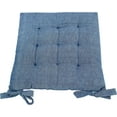 thumbnail image 5 of Chair Cushion Pads - Set of 4 - Buffalo Gingham Check - Dining Kitchen Office Chair Seat Cushion with Ties - Durable Cotton Fabric - Thick Comfy Poly Fill - Indoor Use - 17x17 in – Blue, 5 of 13