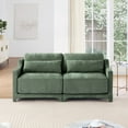 thumbnail image 2 of Two -seater Chenille Fabric sofa, 2 lumbar pillows,Ergonomic, high - quality wood frame, resilient sponge,Easy install, elegant armrests,Fits bedrooms, living rooms, reading nooks,Green, 2 of 5