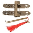 thumbnail image 2 of Chinese Lock Faceplate Handle, DIY Making Brass Material 9.2cm/3.6in Length Antique  Handles Set Bronze Color  For Jewelry Boxes For Tool Boxes, 2 of 8