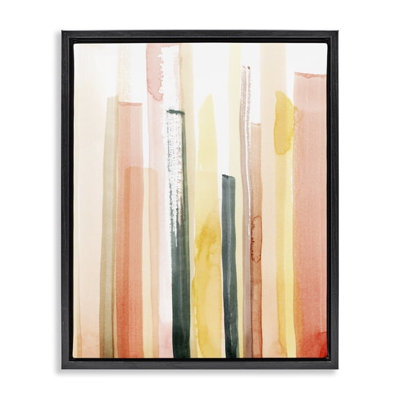 Stupell Industries Southwestern Coral Reach Watercolor Black Floating Frame Canvas Art, 17 x 21, by Grace Popp