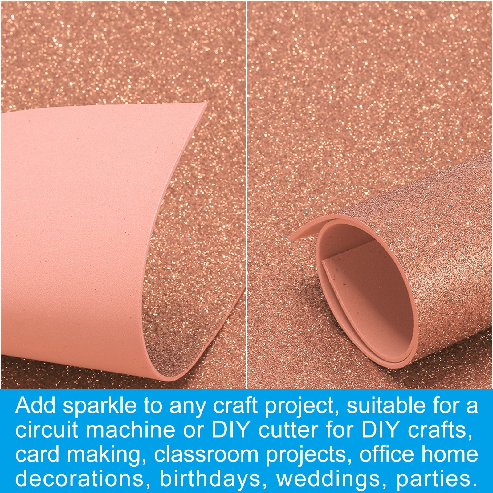 Uxcell 2mm(1/10") Thick Non Adhesive Glitter Foam Sheet 16x24inch(40x60cm) Light Yellow, EVA Shiny Foam Board for Craft, 6 Pcs