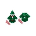 thumbnail image 2 of RUINIXCW Newborn Baby Boy Girl My First Christmas Outfit Velvet Romper Infant Santa Claus Costume Long Sleeve Fur Trim Red Hooded Jumpsuit with Socks, 2 of 10
