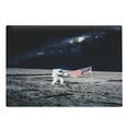 thumbnail image 1 of Outer Space Cutting Board, Moon Astronaut on Universe with American Flag Milky Way Inspired Future Picture, Decorative Tempered Glass Cutting and Serving Board, Large Size, Brown Blue, by Ambesonne, 1 of 1