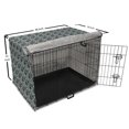 thumbnail image 6 of Moroccan Dog Crate Cover, Continuous Ikat Folklore Ornaments Vibrant Detail Print, Easy to Use Pet Kennel Cover Small Dogs Puppies Kittens, 7 Sizes, Dark Green Multicolor, by Ambesonne, 6 of 6