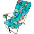thumbnail image 2 of (12 pack) Bluewater Beach Steel 4 Position BackPack Beach Chair - Cup Holder, Pillow - Aqua Floral, 2 of 4