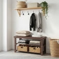 thumbnail image 4 of 3-Tier Brown Bamboo Shoe Rack Bench for Entryway – Sturdy Shoe Organizer with Seating, Holds 286 lbs – Hallway, Mudroom, Bedroom, or Foyer Storage Solution – Brown, 4 of 8