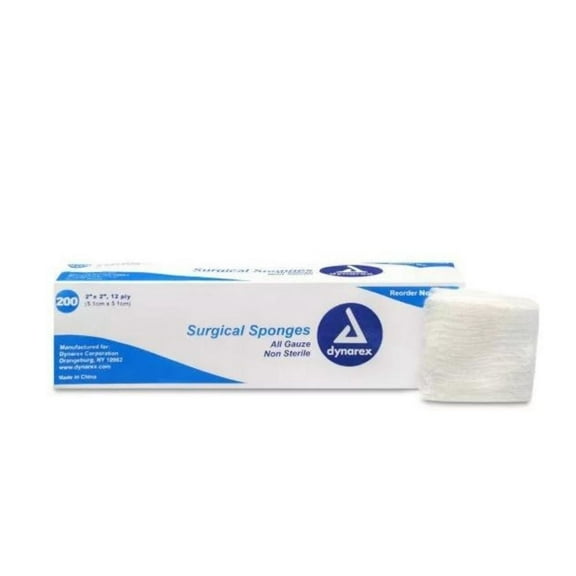 2"X2" Surgical Sponges Gauze Pads Non-Sterile - 12 ply - 200 Pads/Box (10 Boxes) (MS-42210)