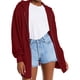 thumbnail image 1 of ICHUANYI Clearance Women's Casual Fashion Color Long Sleeved Hooded Sweater Jacket(Wine, XL) ICHUANYI WER2023081203951, 1 of 6