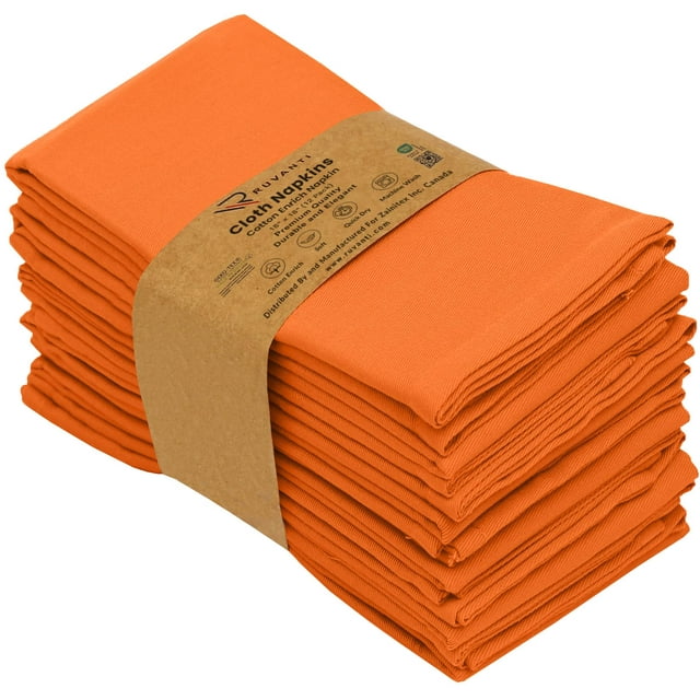 Juego de 12 servilletas de tela RUVANTI, mezcla de algodón lavable de 45 x 45 cm