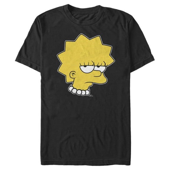 Men's The Simpsons Unamused Lisa  Graphic Tee Black Medium