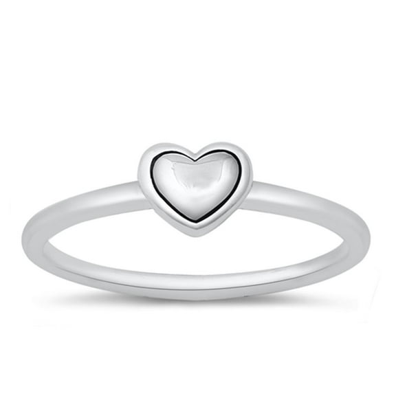 Simple Heart Love Ring .925 Sterling Silver Band Jewelry Female Male Unisex Size 7