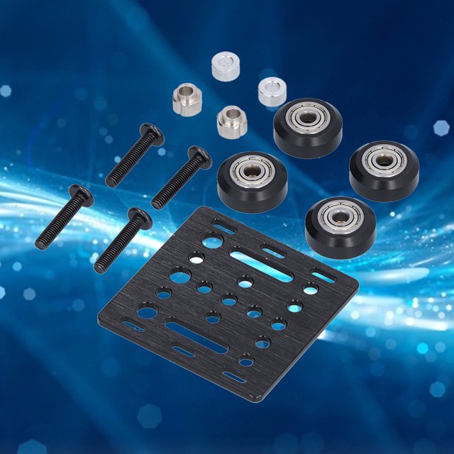 Khall Gantry Plate With Pulley,Gantry Plate,Gantry Plate Aluminium Alloy V Slot Build With Pulley 3D Printer Accessory Set Kit