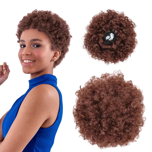 Wig African Drawstring Ponytail, Premium Synthetic Curly Natural Drawstring Ponytail, wig for Women