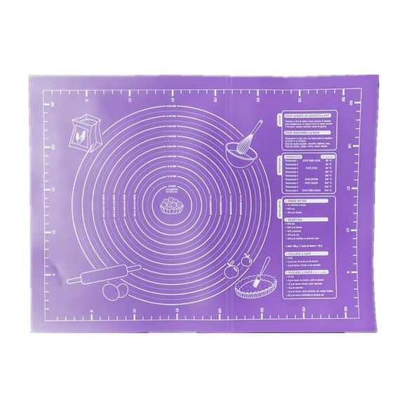 ZTTD Extra Thick Silicone Baking Mat with Measurements, Non-slip and Reusable - Silicone Baking Mat for Cookies, Bread, Pastry, Purple