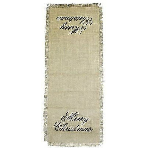 Burlap MERRY CHRISTMAS Table Runner, 13" x 36", by The Country House Collection