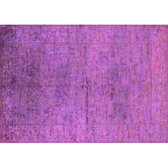 Ahgly Company Indoor Rectangle Oriental Pink Industrial Area Rugs, 8' x 12'
