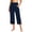 Navy, variant on Bloomae Capri Pants for Women Elastic High Waisted Workout Yoga Capris Leggings Side Slit Straight Leg Athletic Cropped Pants with Pockets