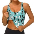 thumbnail image 3 of Zufioo Penguins Print Women's Sports Vest, U-shaped Removable Chest Pad Sports Backless Top, Suitable for Fitness and Bodybuilding, Leisure and Daily Life-Small, 3 of 8