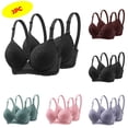 thumbnail image 4 of Fatuov Push Up Bras for Women Plus Size Bras for Everyday Comfort Underwire Lace Underwear, 2-Pack, 4 of 4