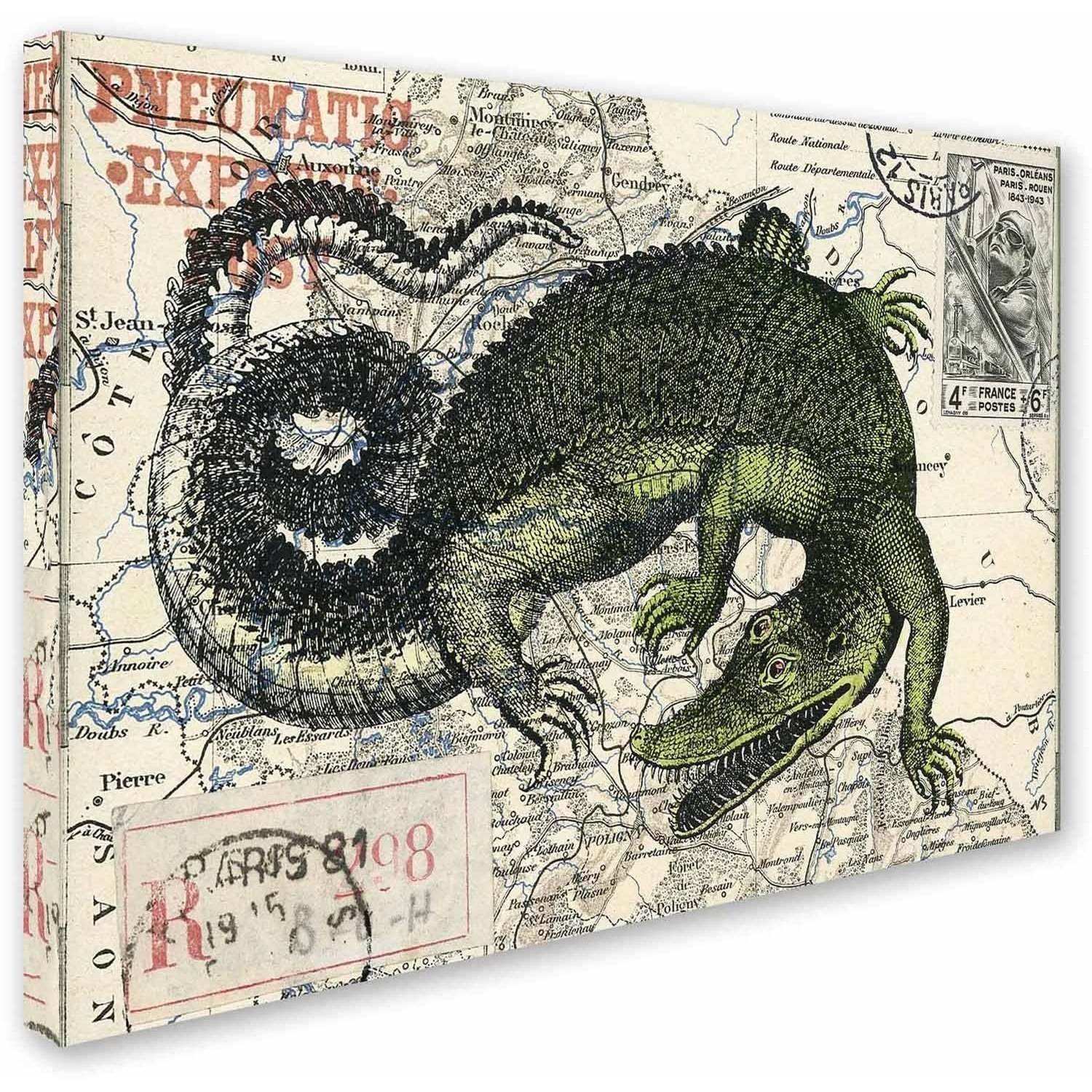Trademark Fine Art 'Croc Map' Canvas Art by Nick Bantock