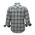 thumbnail image 2 of COEVALS CLUB Men's Flannel Western Pearl Snap Corduroy Lined Plaid Work Long Sleeve Shirts 13 Gray Plaid Small, 2 of 7