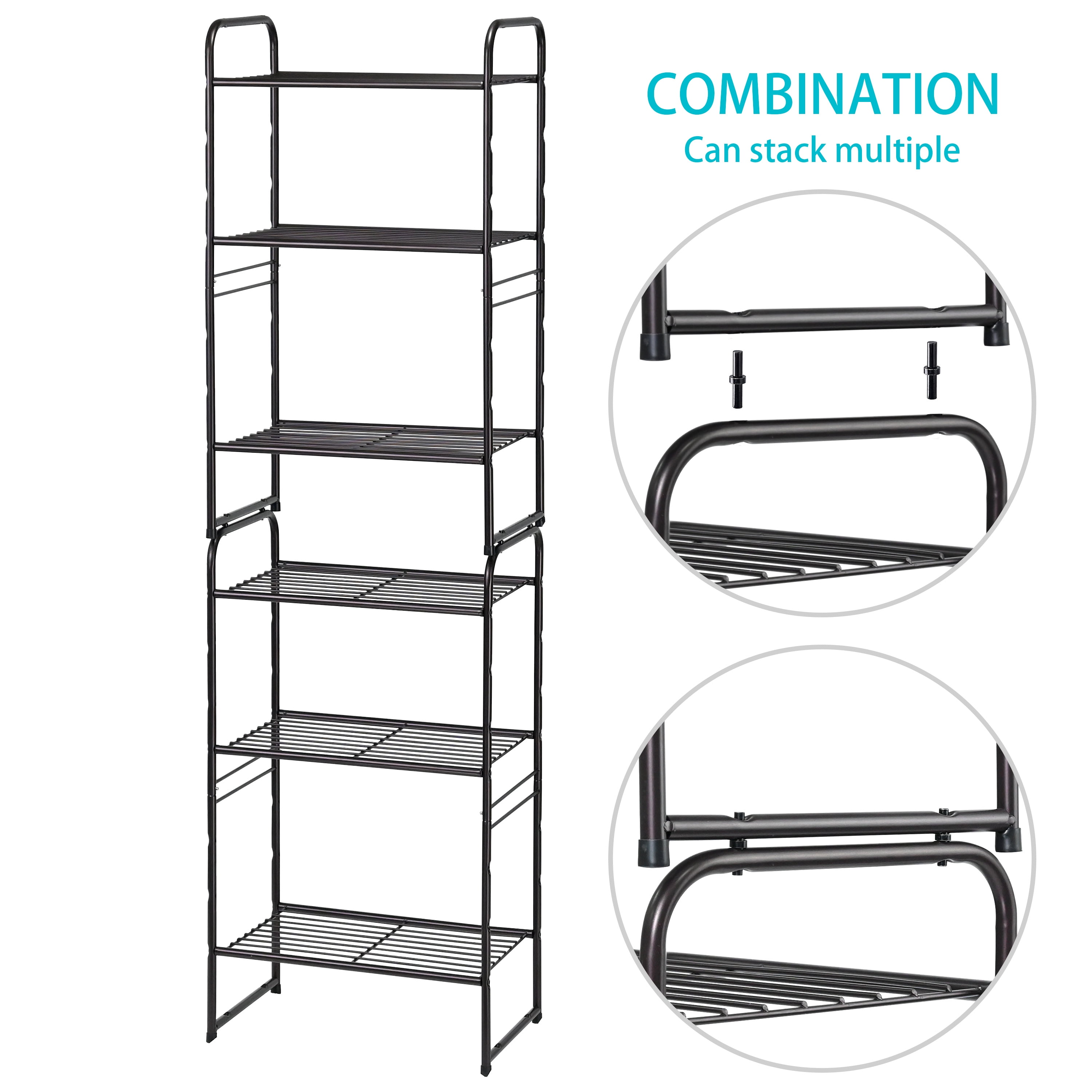 3-Tier Metal Wire Shelving Rack, Storage Shelves for Kitchen Pantry, 12"D x 17.8"W x 31.5"H, Bronze