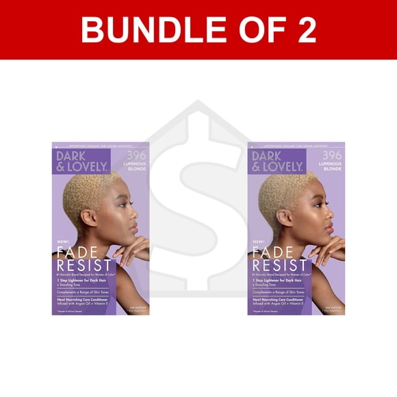 Bundle of 2 - DARK & LOVELY Fade Resist Hair Color Kit - 396 Luminous Blonde