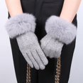 thumbnail image 2 of Women's Winter Warm Touchscreen Gloves, Fleece Lined Thermal Gloves with Soft Furry Cuffs, Double Thick Cold Weather Gloves for Outdoor Activities, Screen Operation Ski Gloves for Smartphone Use Grey, 2 of 4
