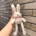 thumbnail image 5 of Cute Backpack Pendant Exquisite Gifts Stuffed Toys Creative Plush Doll Key Holder Car Key Charms Bag Ornaments Pulling Rabbit Keychain WHITE, 5 of 8