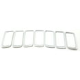 thumbnail image 4 of For 14-16 Grand Cherokee 7-Piece Ring Set Front Grille Trim Grill Molding Silver, 4 of 5