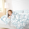 thumbnail image 3 of Manfei Watercolor Blue Starfish Twin Comforter Sets for Kids Boys and Girls, Kawaii Ocean Wildlife Bedding Set, Reversible 2pcs, 1 Comforter and 1 Pillowcase, 3 of 6