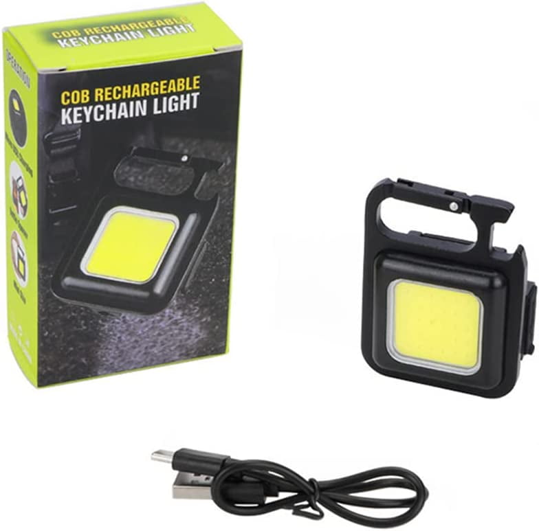 4 Pack COB Small Flashlights, Multifunctional Rechargeable Keychain Mini Flashlight