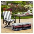 thumbnail image 3 of Arden Outdoor Dining Chair Cushion, 20 in x 20 in, Weather-Proof, Rain-Proof, Fade Resistant Patio Cushion for Patio, Dining, or Rocking Chairs 20 x 20, Stone Grey Cabana Stripe, 3 of 3