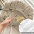 thumbnail image 4 of Full Size Fitted Sheet Set - Cute Duck Daisy 3 Piece Bedding Sets 16" Deep Pocket Fitted Sheet with 2 Pillowcases, Summer Spring Floral Sage Beige Brushed Microfiber Hotel Luxury Bed Sheets, 4 of 9