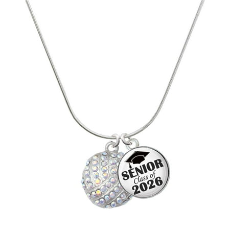 Delight Jewelry Silver-tone Large Super Sparkle Crystal Clear AB Volleyball – Silvertone Senior Class of 2026 Dome Necklace 18 Delight Jewelry Silver-tone Large Super Sparkle Crystal Clear AB Volleyball – Silvertone Senior Class of 2026 Dome Necklace 18