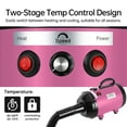 thumbnail image 3 of Dog Blower Pet Hair Dryer with Adjustable Speed Temperature, Pet Hair Grooming Blower Blaster with Strong Power,Equipped with 7 Nozzles,Powerful Drive,Pink, 3 of 7
