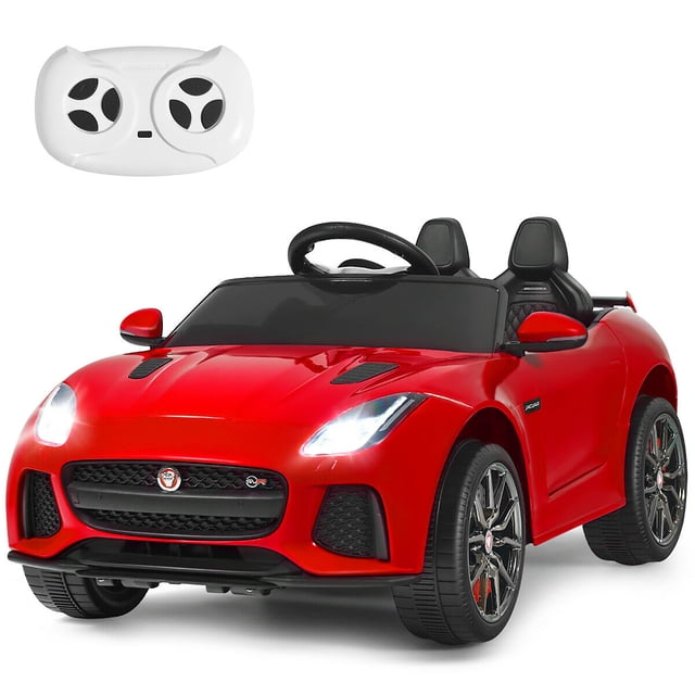 Coche Jaguar Montable para Niños Costway Juguete Eléctrico con Mando Música Cuentos Rojo