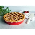 thumbnail image 4 of Kook Ceramic Round Pie Pan, Deep Baking Dish, Wave Edge, 10-Inch,, 4 of 5