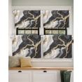 thumbnail image 2 of Abstract Marble Short Blackout Curtains 36 Inch Long Gold Texture Simple Black White Modern Rod Pocket Kitchen Curtains, 2 Panels Thermal Insulated Room Darkening Drapes for Bedroom, 42"W x 36"L, 2 of 5