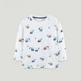 thumbnail image 2 of Odeerbi Toddler Boys Girls Long Sleeve T-Shirts Fall Winter Cartoon Printed Cotton Base Tops Fashionable Children's Round Neck Top White, 2 of 6
