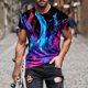 thumbnail image 2 of Camisas de Manga Larga para Hombres Blusa de Cuello Redondo de Impresión Cómoda, Camisa Casual de Poliéster para Uso Diario, de Fiesta Y de Primavera de Verano, 2 of 5