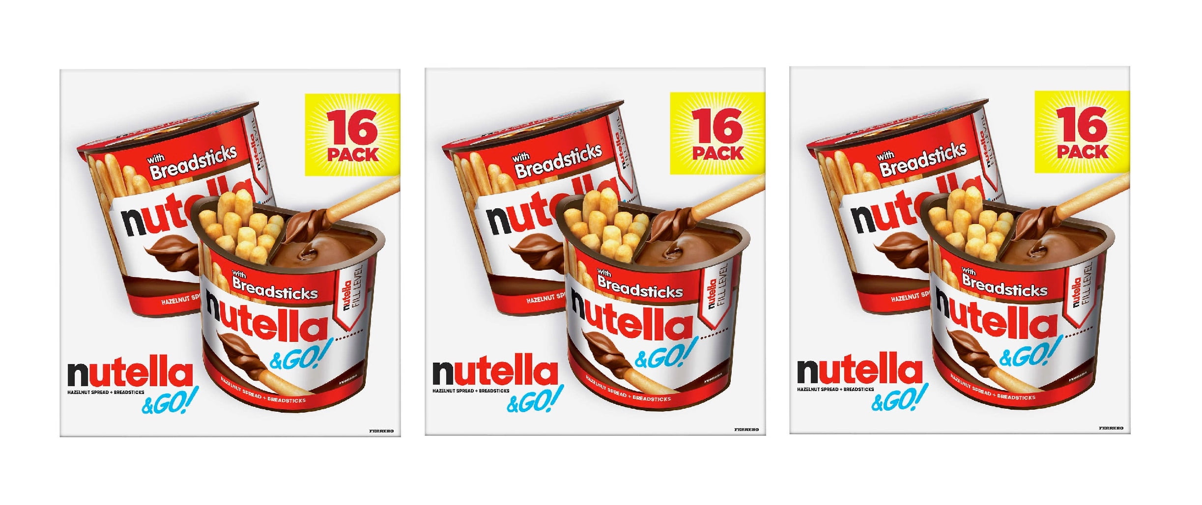 Nutella and Go Snack Pack, Hazelnut Spread with Breadsticks, 1.8 oz, 16